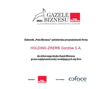 „Gazele Biznesu 2021” dla HOLDING-ZREMB Gorzów S.A.